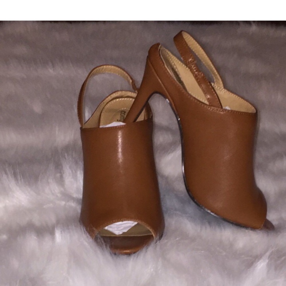 Brown Leather Mules